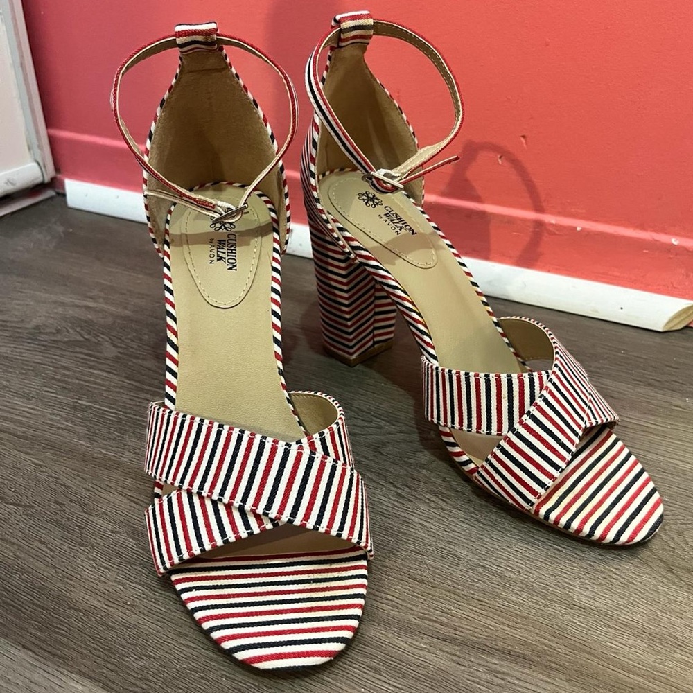 AVON Cushion Walk Striped Platform Heels